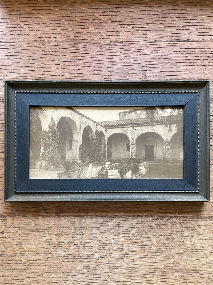 VTG Wood Framed Photo Mission San Juan Capistrano’s Classic Colonnade