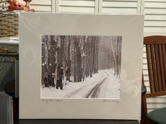 John David Geery COUNTRY ROAD IN MARCH Matted Photographic Print Signed Vermont