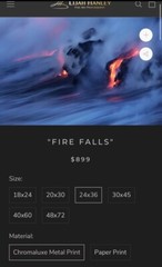 Hawaiian Fine Art Landscape Photograph by Lijah Hanley “FIRE FALLS”