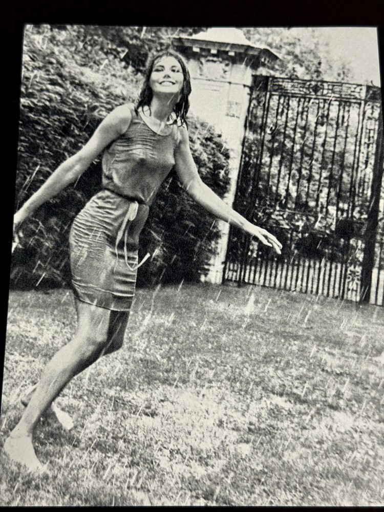 Vintage 1960s Wingate Paine Photogravure Lady In The Rain 11 x 14″