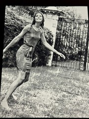Vintage 1960s Wingate Paine Photogravure Lady In The Rain 11 x 14″