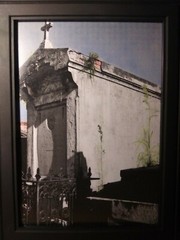 fine art hand-painted B&W prints – New Orleans St. Louis Cemetery #2. 5×7 in.