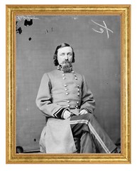 George E. Pickett Photograph in a Aged Gold Frame