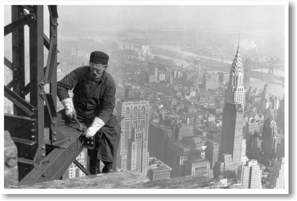 Steel Worker on Empire State Building 1930 – NYC New York City – NEW POSTER