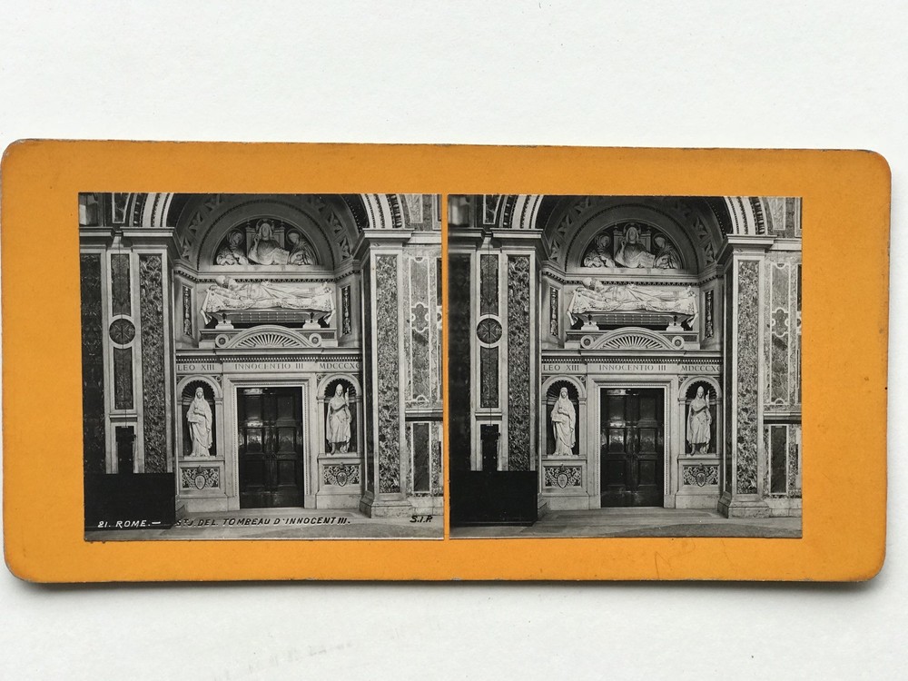 Rome Tomb Of The Innocent III Italy Vintage Stereo Photograph Analogue