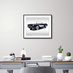 Classic Car – 1961 Chevy Corvette in Tuxedo Black – Muscle Car – Print