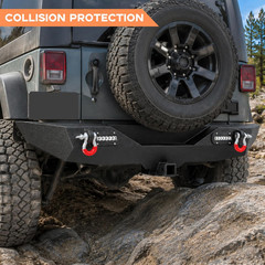 Off Road Front and Rear Bumpers Set Fit for Jeep Wrangler JK JKU 2007-2018 | Bui