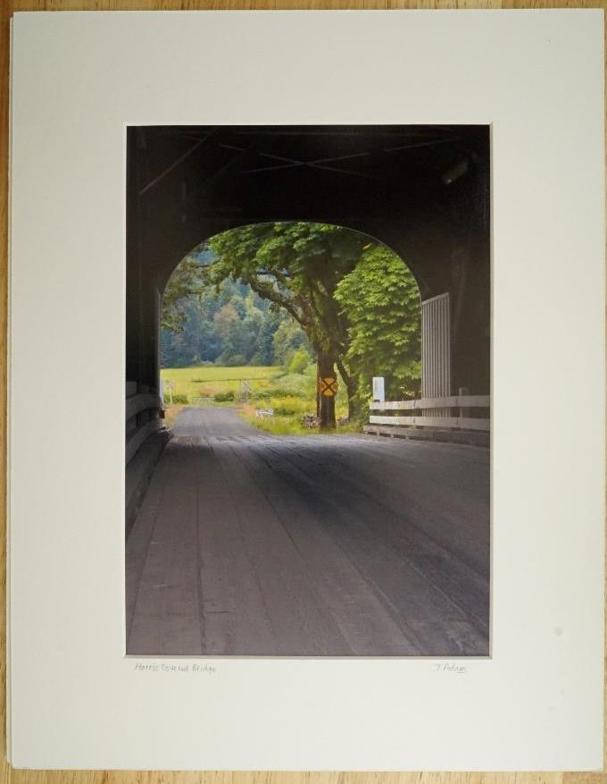 Tom Adams Photography Harris Covered Bridge Summer Oregon Matted Photo 11X14