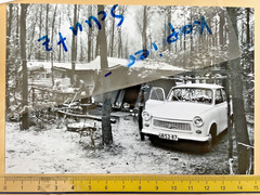 1 B/W photo new print GDR camping 60/70s Trabi No. HH2/60