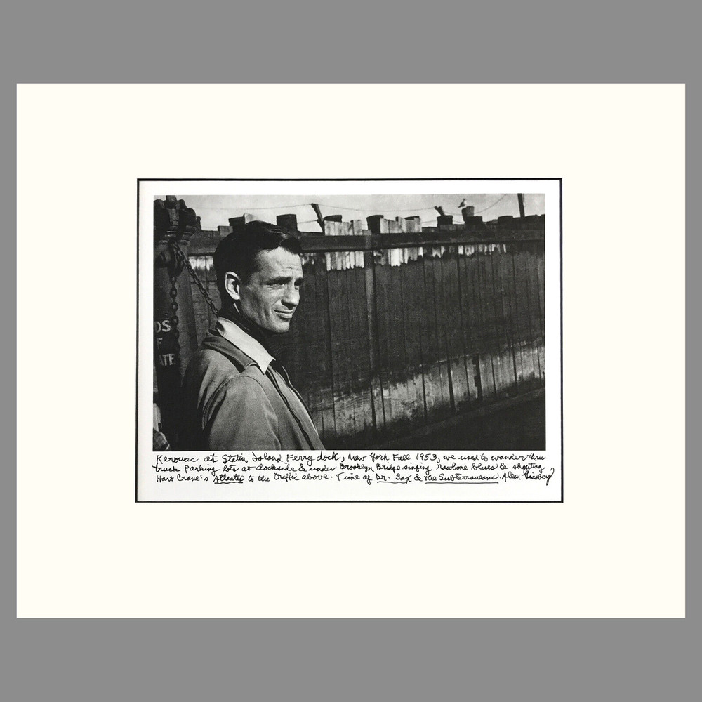 Jack Kerouac, Staten Island Ferry Dock, 1953-Allen Ginsberg Photo, Matted Print