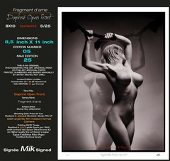 Fine Art Nude Photo «Daphné Open Front» 8×10 Sign Mik & Num 5/25 HOT Girl Model