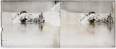 France Famille Life Social c1920 Photo Self Portrait Negative Stereo Plate