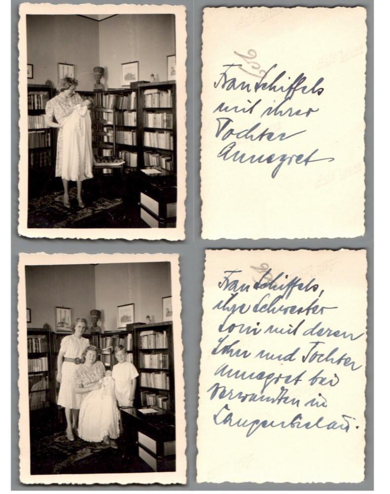 2 photos baptism baby Langenbielau Bielawa Poland Nefertiti bookcase k1084