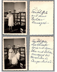 2 photos baptism baby Langenbielau Bielawa Poland Nefertiti bookcase k1084