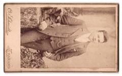 Photograph O. Schmidt, Tharand, Ricke with fawn in the forest CDV/Cabinet Photo