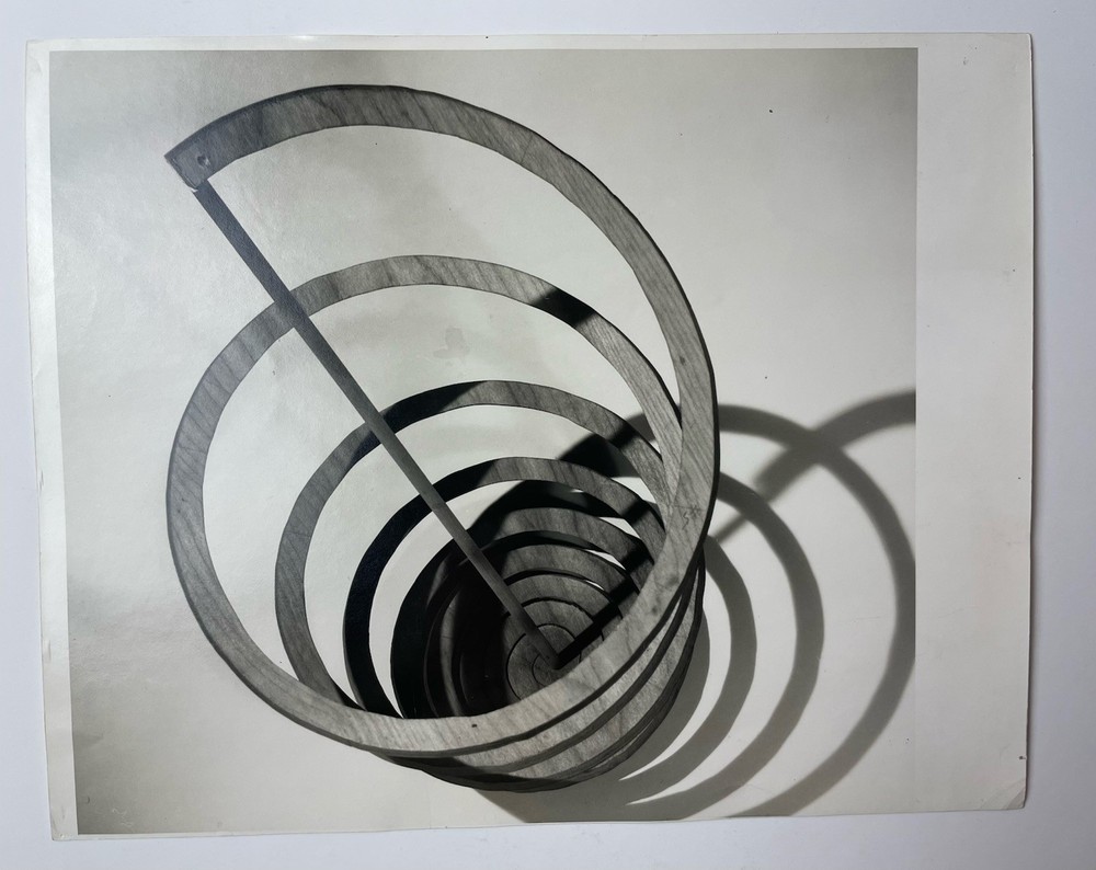 1950 BARBARA MORGAN Original Photo Print Of Prestini Wood Art 8×9.75” Modernism