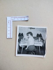 🟠🟠 Vintage Photograph Photo 1950s Dining Table Woman Man