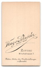 Photograph Hugo Schröder, Zittau i. S., Milchstr. 7, Portrait of an Elegantly Gek