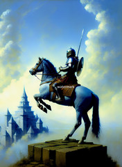 Chess Knight Digital Image wallpaper Choose 2 designs DnD Fantasy Wall Art
