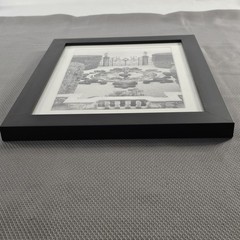 Framed B&W Photo Print Mansion Garden Luxury Real Estate Office 11.8×14.1″ READ⬇