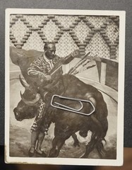 Photo Portrait Barcelona 1955 Torero Art Picture Bull Mask Spain Man Costume