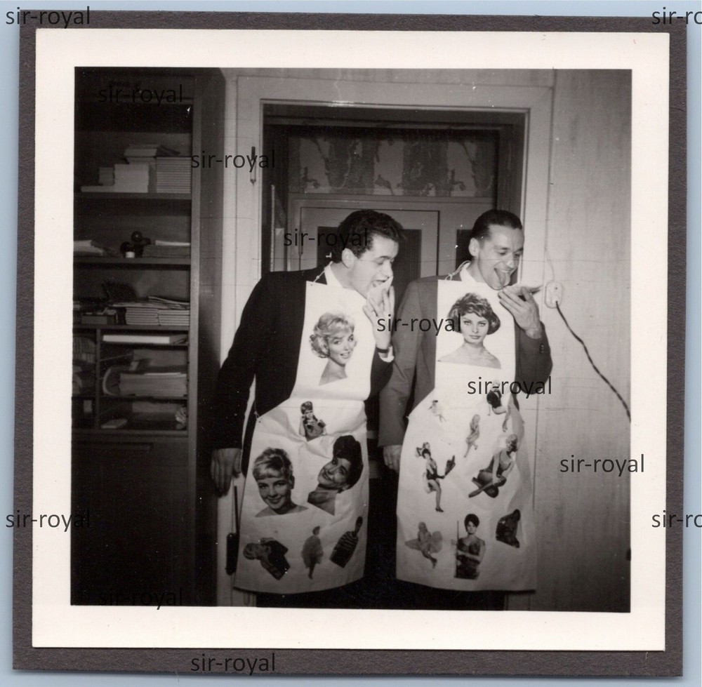 Men Wearing Actresses Star Aprons – Sophia Loren 1960s – Photo 6x6cm