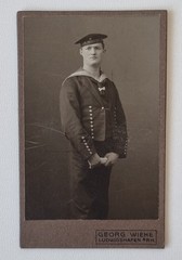 Great CDV Photo – German Marine in Uniform with Cap – WW1 1914/18