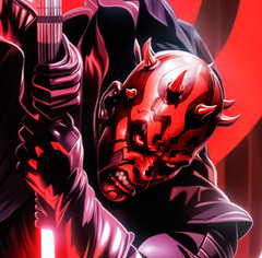 Star Wars Darth Maul with Dual Lightsaber Staff Metal Sign Wall Art 14″ x 11″