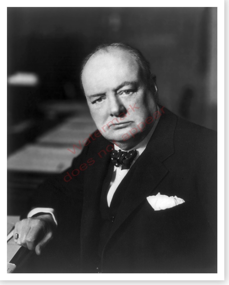 British Prime Minister Sir Winston Churchill 8 x 10 Silver Halide Photo