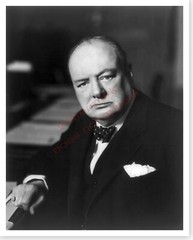 British Prime Minister Sir Winston Churchill 8 x 10 Silver Halide Photo