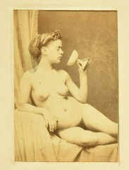 Two Cardboard Mounted Albumen Paper Prints, Interesting Female Nude, 14