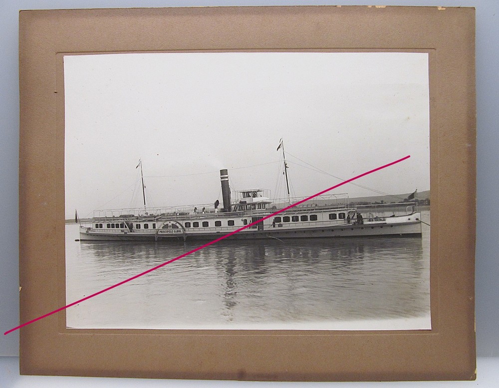 Principele Carol Paddle Steamer Historic Unique Large Photo on Cardboard 1931