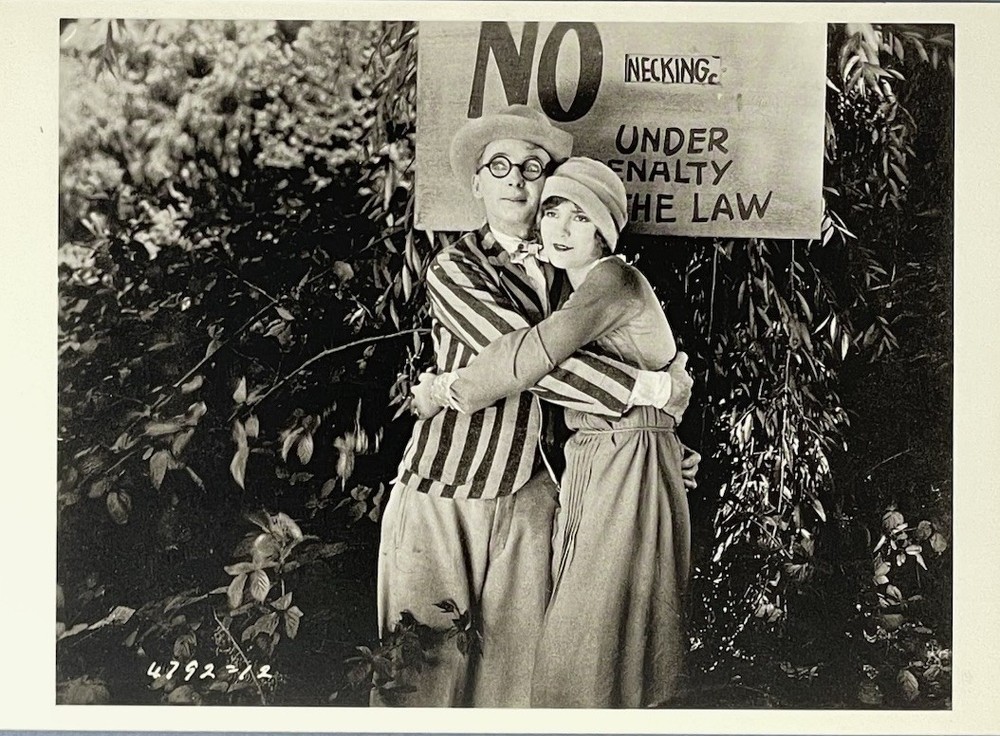 No Necking Sign Happy Couple c. 1920 Fotofolio Art Photo Print Card 4”x6”