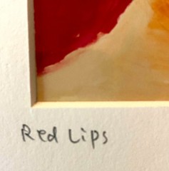 RARE MICHAEL LU «SIGNED» COLOR PHOTO OF ORIGINAL LITHOGRAPH TITLED «RED LIPS»