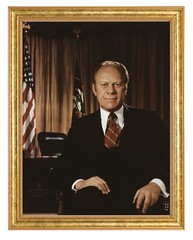 Gerald R. Ford Photograph in a Aged Gold Frame
