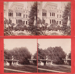 Rare stereo photographs by H. Selle, Potsdam around 1880, 4 originals on box
