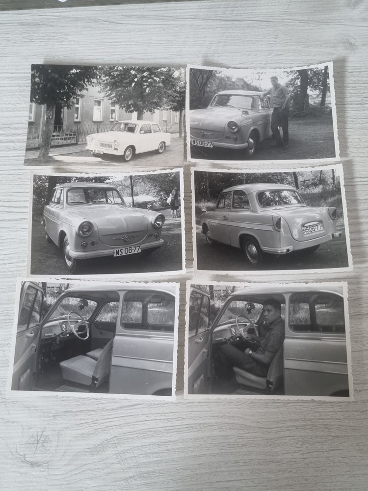 6 x old GDR photo with Trabant, interior shots (2)