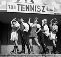 girls and sport men on roller skates, world-famous circus production, István ELE