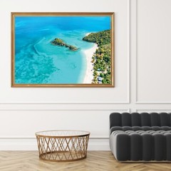Trunk Bay, St John Beach Aerial Photography Wall Art Decor, USVI Islands