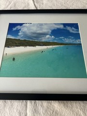 Framed Caribbean Beach Landscape Photograph 12×16 Black Frame Ocean Wall Art