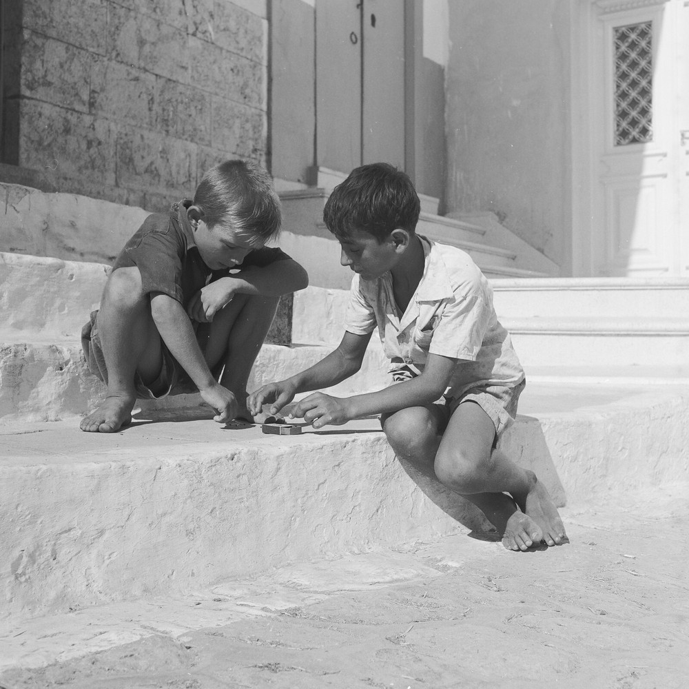 Baryte Print Photo Greece Child 1960 Size 30x30cm