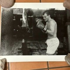 Photograph Silver Gelatin Print Janine Gordon Signed 20×24″ B/W Boxing Gleasons