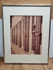 11×14 Stainless Steel Frame w/ Glass Street Scene Photograph Signed Allen Rogers