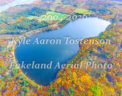 Clear Lake, in Burnett Co., Siren Wisc. Overhead Airplane Photo. Frame Optional.