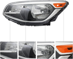 Pair Halogen Headlights Headlamps Assembly for 2014-2019 Kia Soul KI2502167 KI25
