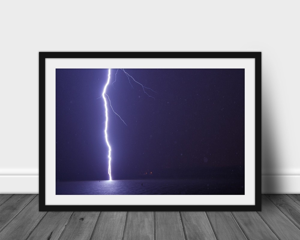 Lightning photography print storm wall art picture stormy night sky photo decor