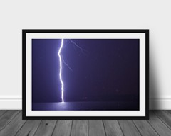 Lightning photography print storm wall art picture stormy night sky photo decor