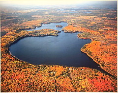 Two Sisters Lake, Newbold, Wisconsin (Oneida Co.) Aerial Photo. Frame Optional.