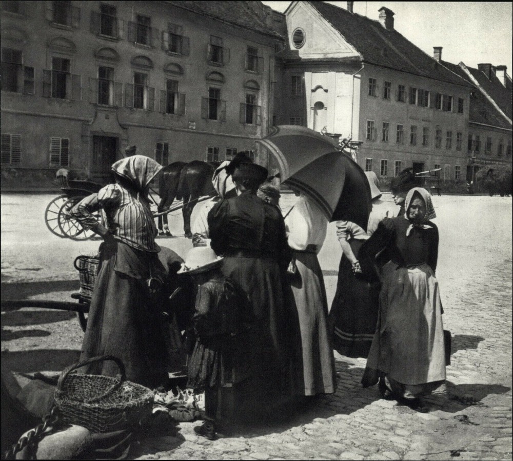 1916 1972 Andre Kertesz Open Farm Market Pomaz Hungary Art Photo Photogravure