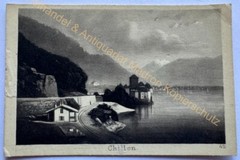 orig. CDV photo lithograph around 1860 Chillon Veytaux Vaud